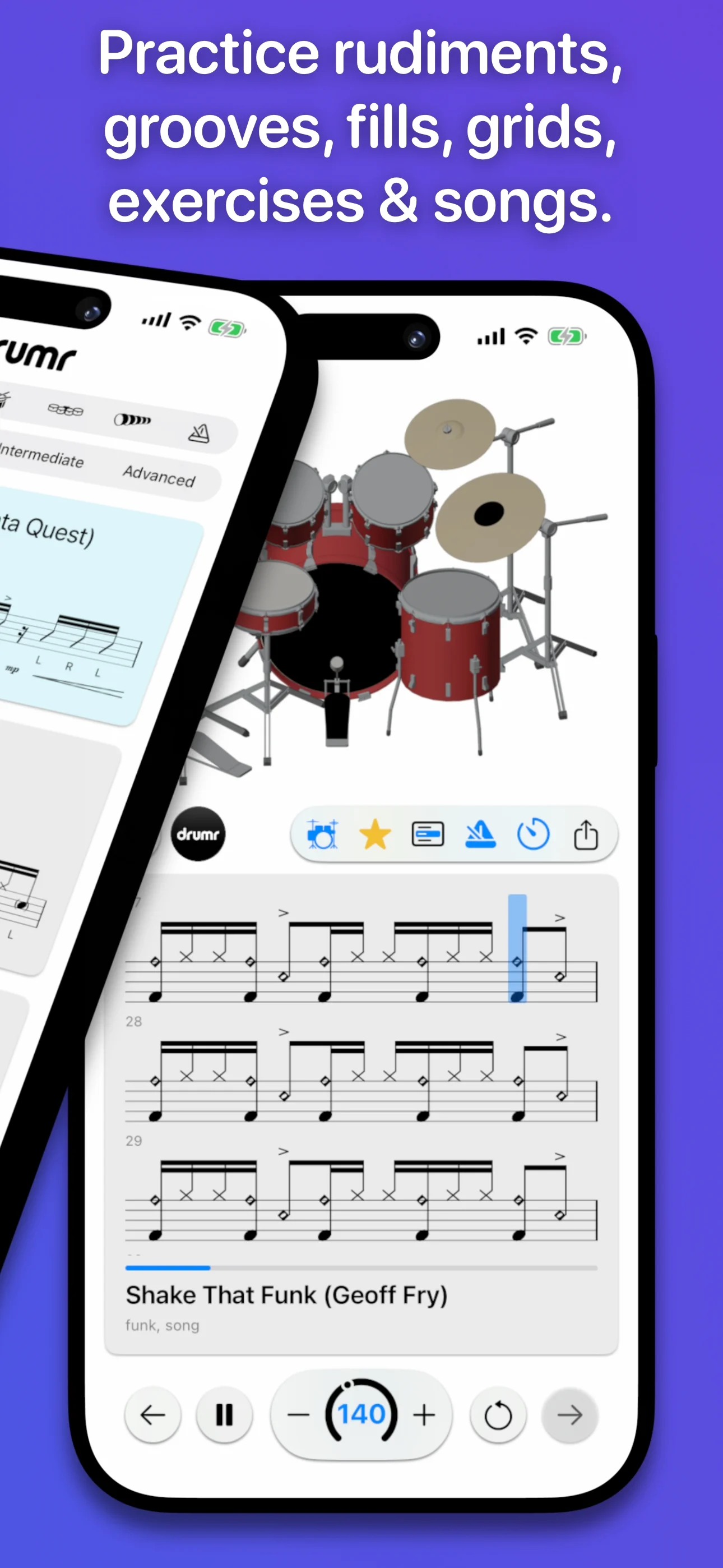 Drumr on iPhone - SnapCursor view